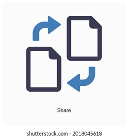 Compartir el concepto de icono de archivo o documento