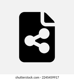 Share file icon in solid style, use for website mobile app presentation