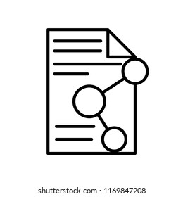 Share file line icon isolated on white background. Outline thin flat symbol vector.