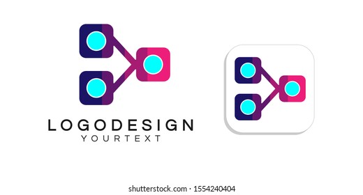 share file logo design. icon app smartphone color full