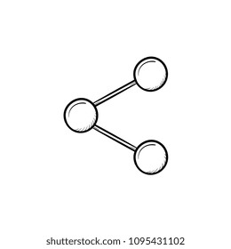 Share file in social media button hand drawn outline doodle icon. Share as a concept of social networks vector sketch illustration for print, web, mobile and infographics isolated on white background.