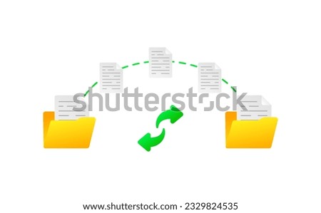 Share files. Flat, white, file sharing, share data, share data. vector icon.