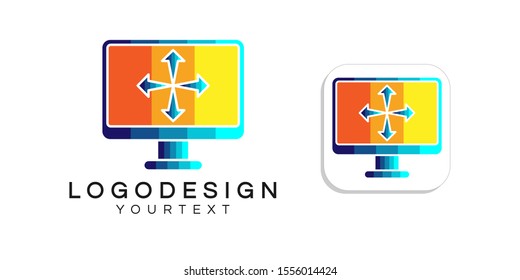 share files logo design. icon app smartphone color full