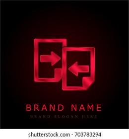 Share files red chromium metallic logo