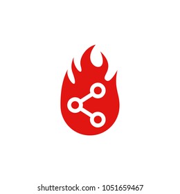 Share Fire Logo Icon Design