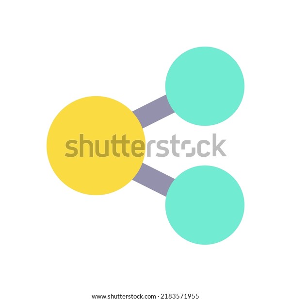 Share flat color ui icon. Button for social\
networking service. Spreading dot in two directions. Simple filled\
element for mobile app. Colorful solid pictogram. Vector isolated\
RGB illustration