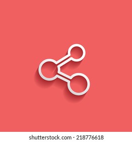 share, flat icon isolated on a red background for your design, vector illustration