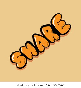 share flat orange text illustration