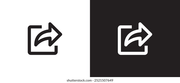 Share flaticon. Simple icon for share, Tool document flat icon. Document options icon. File options icon. Sign in vector tool on black and white background. Eps10