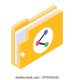 Share folder icon in isometric design 