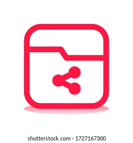 Share Folder Icon with Red Line Style