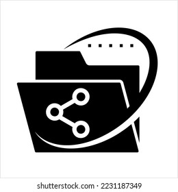 Share Folder Icon, Folder That Has Permission For Other People User To View Or Edit Vector Art Illustration