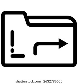 Icono de línea de carpeta de Compartir Vector de contorno en blanco y negro