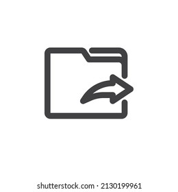 Share folder line icon. linear style sign for mobile concept and web design. Folder file sharing outline vector icon. Symbol, logo illustration. Vector graphics