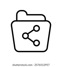 Share folder line icon Outline vector for web ui