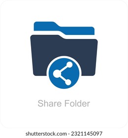 Share Folder and Send Icon Concept