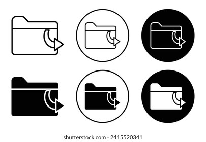 Share folder symbol icon sign collection in white and black