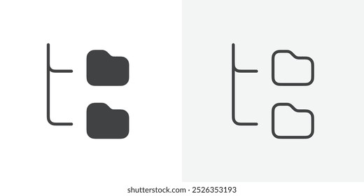 Icono de carpetas de Compartir diseño de conjunto plano y simple