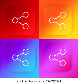Share four color gradient app icon set