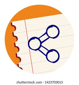 Share Free Hand Icon on a Notebook Sheet