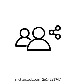 share to friend outline icon. share black line illustration.