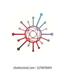 Share globe template icons, vector logo technology for business companies, elements, illustrations