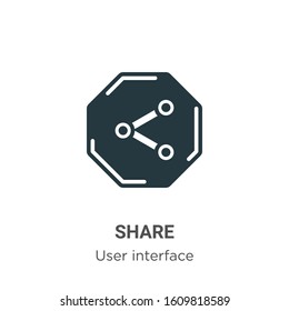 Share glyph icon vector on white background. Flat vector share icon symbol sign from modern user interface collection for mobile concept and web apps design.