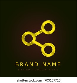 Share golden metallic logo