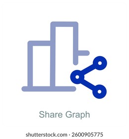 Share Graph and analytics icon concept