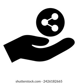 Icono de silueta de mano. Vector.