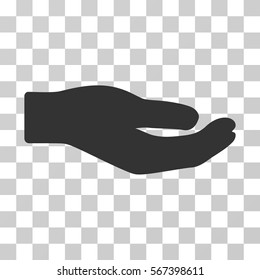 Share Hand vector icon. Illustration style is flat iconic gray symbol on a transparent background.
