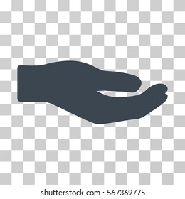 Share Hand vector pictogram. Illustration style is flat iconic smooth blue symbol on a transparent background.