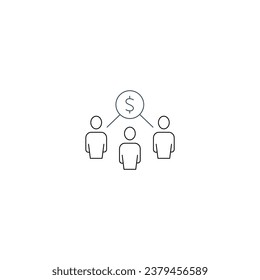 Icono de línea de concepto de portador compartido. Ilustración de elemento simple.Diseño de símbolo de esquema de contenido de compartimento