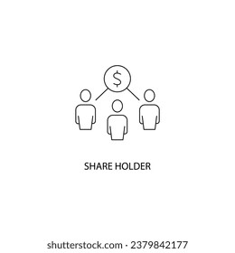 Share holder concept line icon. Simple element illustration.Share holder concept outline symbol design