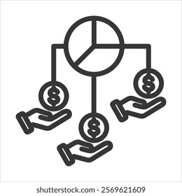 Share Holders Equity Outline Icon Vector Illustration