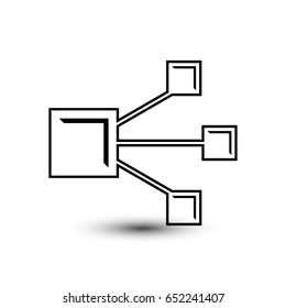 Share horizontal retro line vector icon isolated on white background