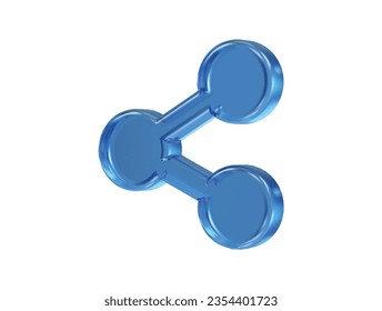 Share icon 3d rendering vector transparent