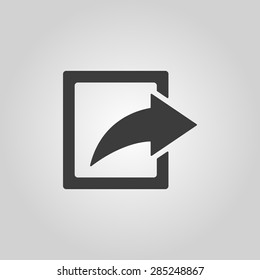 The share icon. Action symbol. Flat Vector illustration