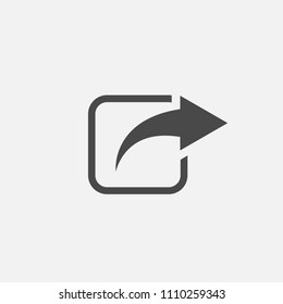 Share icon with arrow directing out of box vector icon eps10