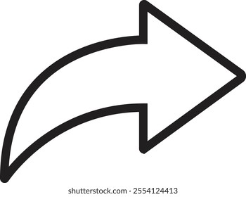 share icon. Share arrow link connection icon black line vector isolated on transparent background. External link web chain open link to attached website. Network sharing sign.