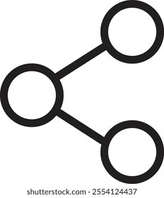 share icon. Share arrow link connection icon black line vector isolated on transparent background. External link web chain open link to attached website. Network sharing sign.