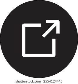 share icon. Share arrow link connection icon black flat vector isolated on transparent background. External link web chain open link to attached website. Network sharing sign.