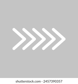 Share icon with arrow. White icon on grey background. flat design arrow pointing backward icon. right, next, forward, proceed straight, symbol for direction. Vector illustration. Eps file 109.
