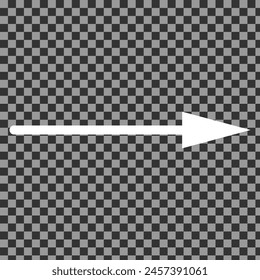Share icon with arrow. White icon on transparent background. flat design arrow pointing backward icon. right, next, forward, proceed straight, symbol for direction. Vector illustration. Eps file 141.