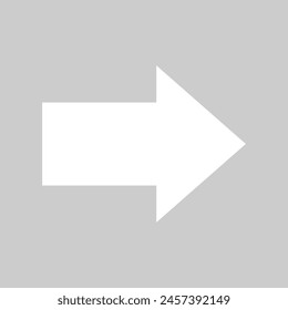Icono de Compartir con flecha. Icono blanco sobre fondo gris. Flecha plana de diseño apuntando hacia atrás icono. derecha, siguiente, adelante, continuar recto, símbolo de dirección. Ilustración vectorial. Archivo Eps 103.