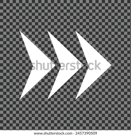 Share icon with arrow. White icon on grey background. flat design arrow pointing backward icon. right, next, forward, proceed straight, symbol for direction. Vector illustration. Eps file 146.