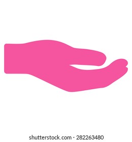 Share icon from Basic Plain Icon Set. Style: flat vector image, pink color, rounded angles, white background.