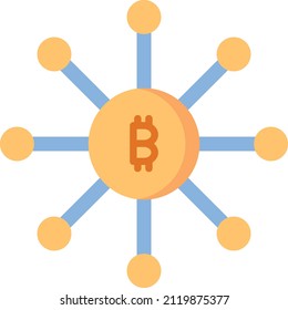 Share Icon. Bitcoin and Cryptocurrency Sign and Symbol.