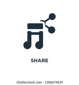 Share icon. Black filled vector illustration. Share symbol on white background. Can be used in web and mobile.