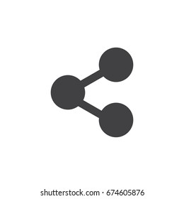 Share icon in black on a white background. Vector illustration